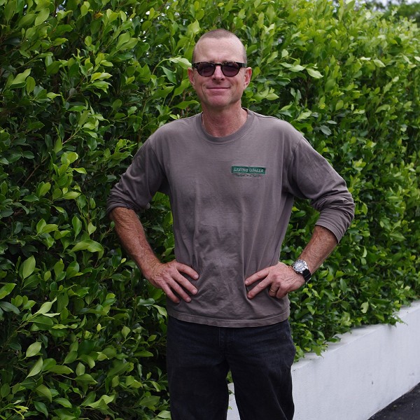 Andrew with a freshly installed instant hedge